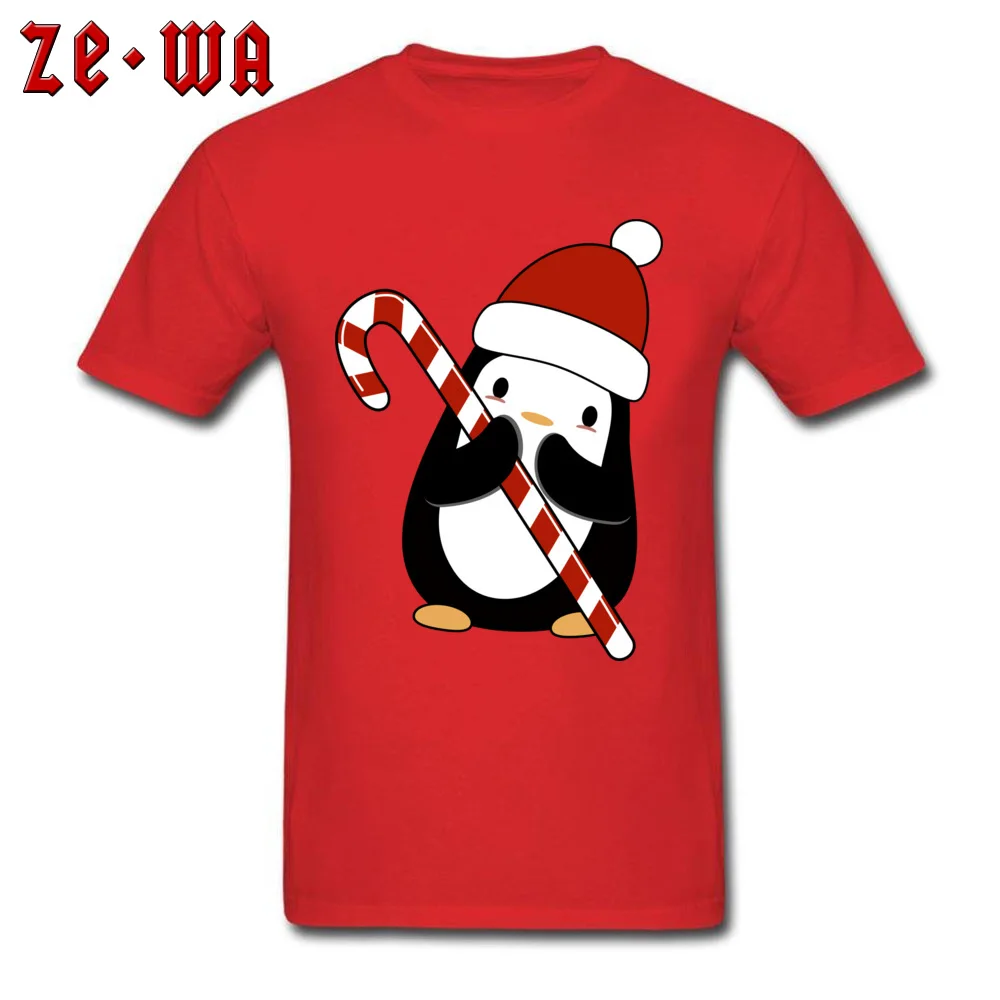 Christmas Penguin T Shirt for Men Design Summer Autumn Tops T Shirt Short Sleeve Latest Group T-shirts O Neck Pure Cotton Christmas Penguin red