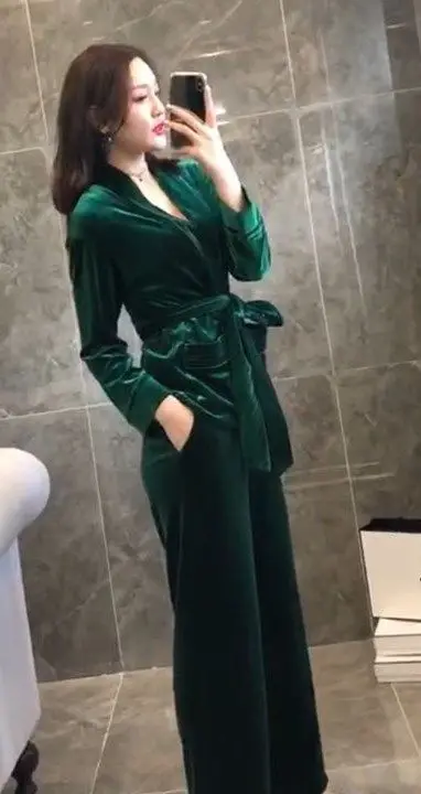 Women Blazer suit set Green velvet business suit women 2 piece suit women work pant suit Women Blazer suit set Green velvet business suit women 2 piece suit women work pant suit