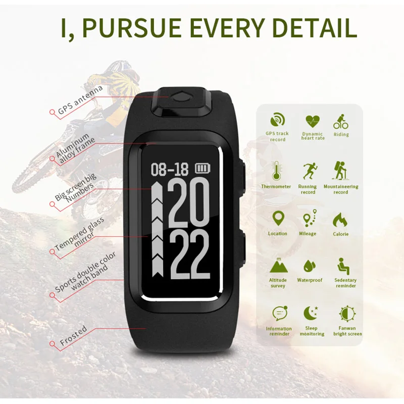 DB17 GPS Motion Track Record Smart Wristband Sports Band Dynamic Heart Rate Pedometer Bracelet for Samsung Galaxy A9 A8 A7 A5 A3