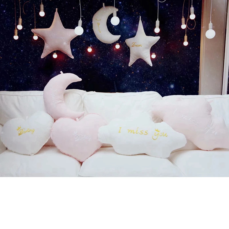

Cute Sky Series Pillow Moon Star Clouds Heart Plush Toys Soft Cushion Sofa Cushion Bed Decoration Kawaii Birthday Gift For Girl