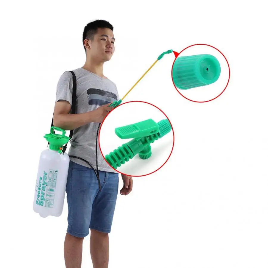 Пластиковый 8L портативный ручной напорный распылитель с плечевым ремнем для орошения сада мойка автомобиля трубки