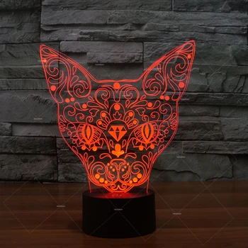 

Art beautiful Cat design 3D night light 7 changing color for bedroom decor kids sleep lamp as creative gift or club room decor