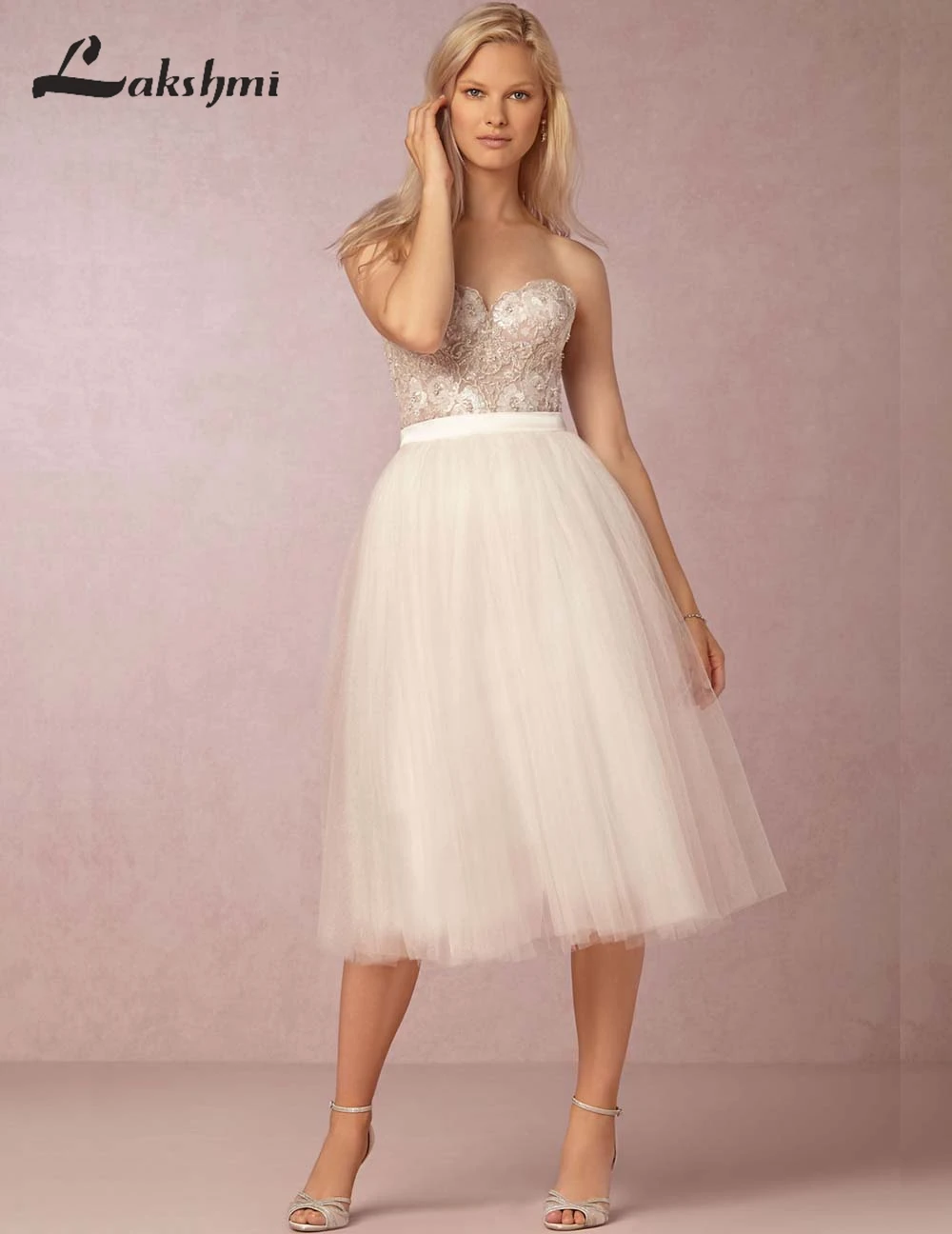 Sweetheart Tulle Short Wedding Dress