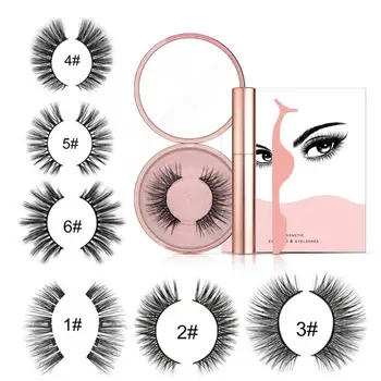 

Magnetic Liquid Eyeliner 3D False Eyelashes Set Magnet Eyelashes Lashes Tweezers Eye Makeup Set Bright Charming Cosmetic