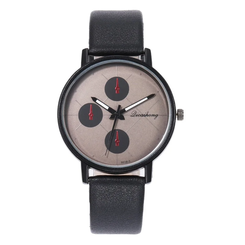 

2019 Fashion Watch Female Models Korean Version of The Simple Fake Three-eye Ladies Casual Belt Quartz Watch