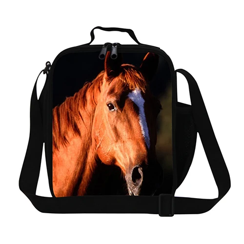 Персонализированные сумки для обедов с лошадью для мальчиков, Изолированные сумки для еды с животными для мужчин, для работы, для взрослых, Термосумка для еды, модная школьная коробка для ланча - Цвет: Небесно-голубой