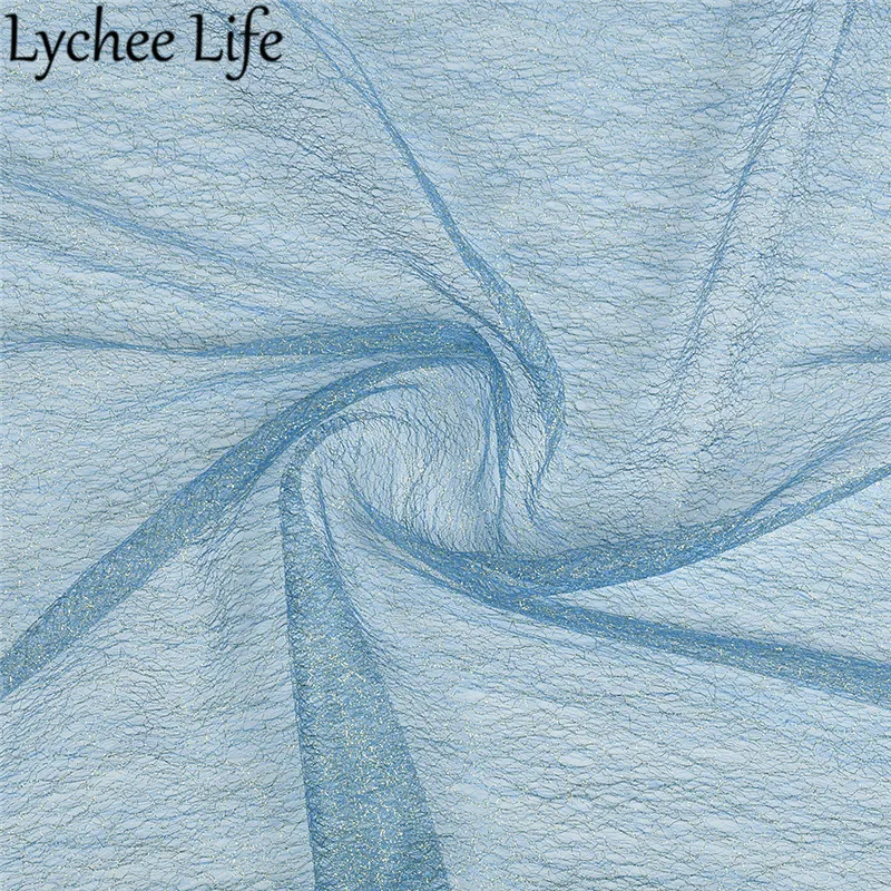 Lychee Life Золотая серебряная Кружевная Сетка Тюлевая ткань 100x160 см сетчатая сделай