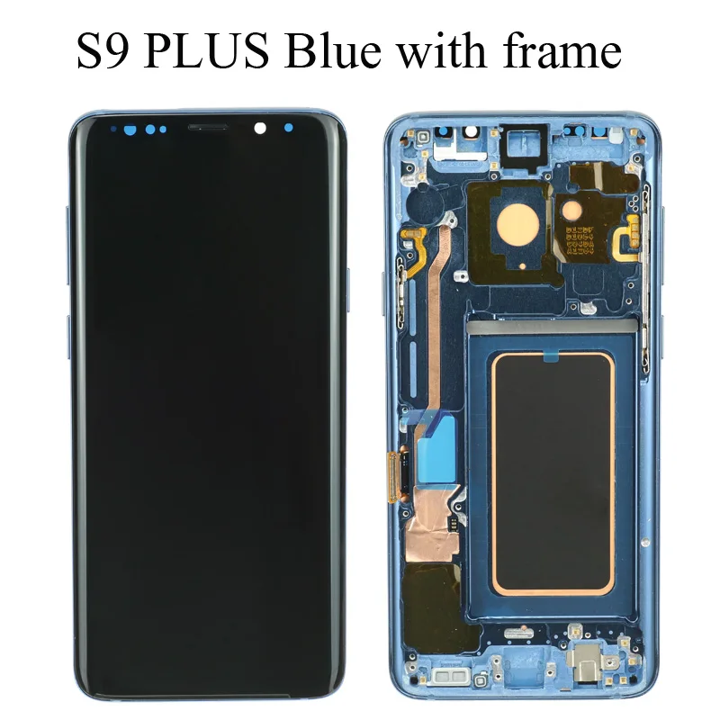 AMOLED Замена для SAMSUNG Galaxy S9 S9+ ЖК сенсорный экран дигитайзер с рамкой G960 G965 дисплей - Цвет: S9 Plus Blue Frame