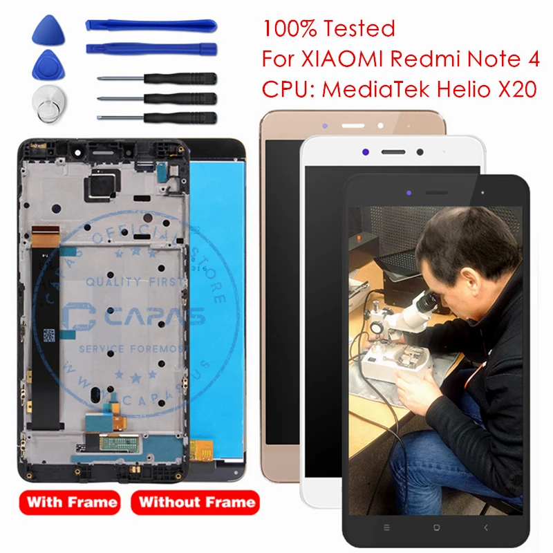 Для Xiaomi Redmi Note 4 MTK ЖК дисплей + рамка сенсорный экран в сборе для NOTE4 MediaTek Helio X20