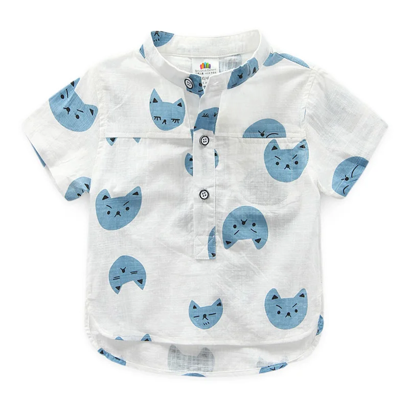 

Boys Tshirt Cartoon Cat Boys T Shirts V-neck Summer Short Sleeve T Shirt Boys Kids Casual Children Clothing 2384