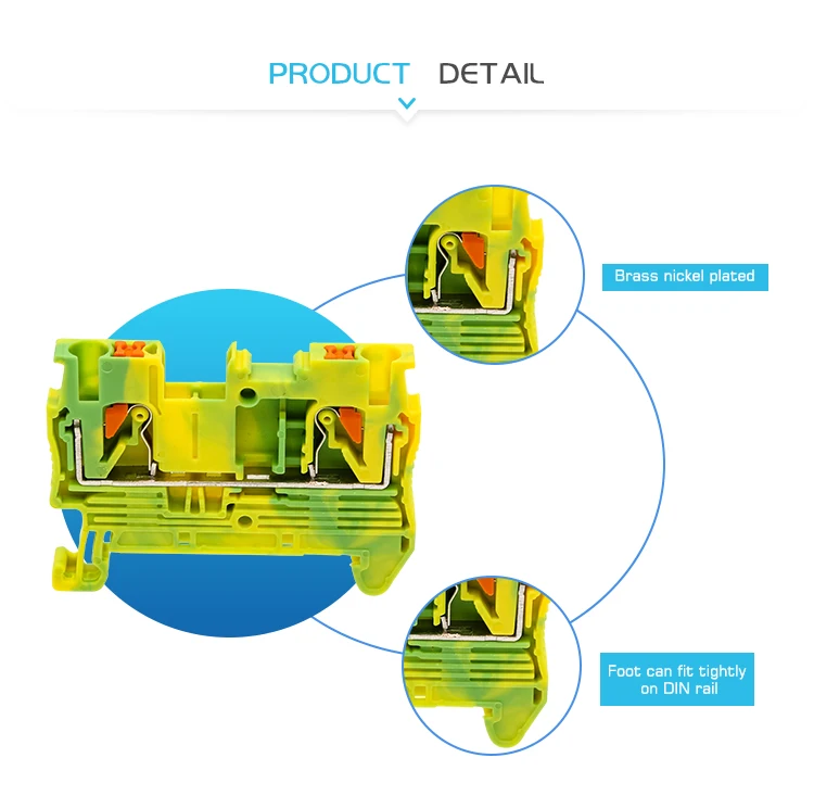10 шт. PT-2.5PE вместо Феникса контактной земляной пружины подачи через соединение толчок в din-рейку клеммный блок PT2.5-PE