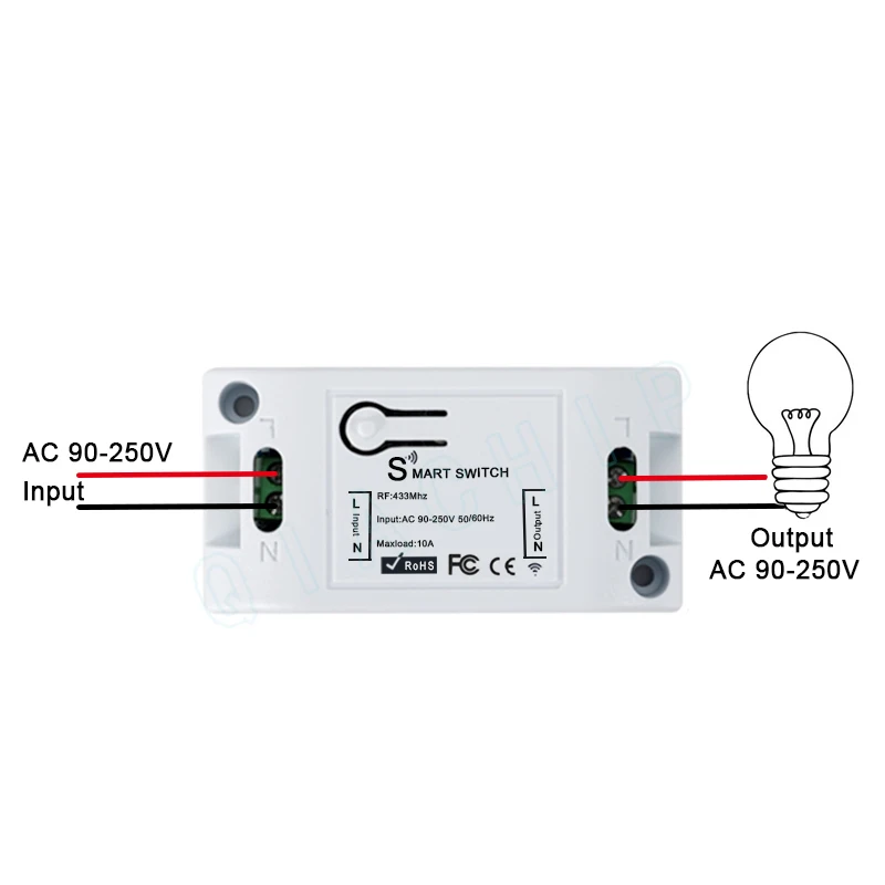 QIACHIP 433 MHz универсальный Беспроводной AC 110 V 220 V 1 CH дистанционного Управление переключатель ВЧ реле Модуль приемника для светодиодные лампы Поклонники DIY