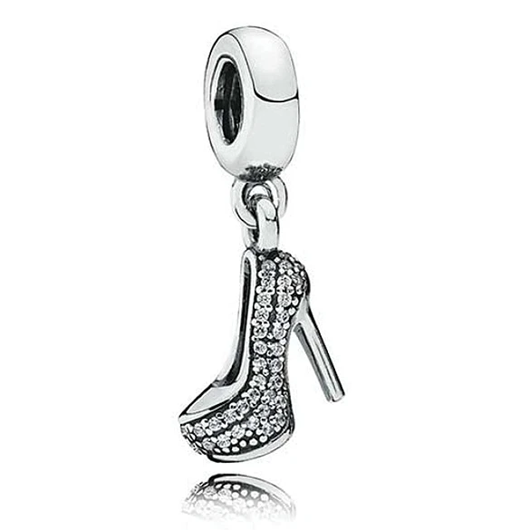 

Authentic 925 Sterling Silver Bead Charm Sparkling Stiletto With Crystal Pendant Beads Fit Pandora Bracelet Diy Jewelry