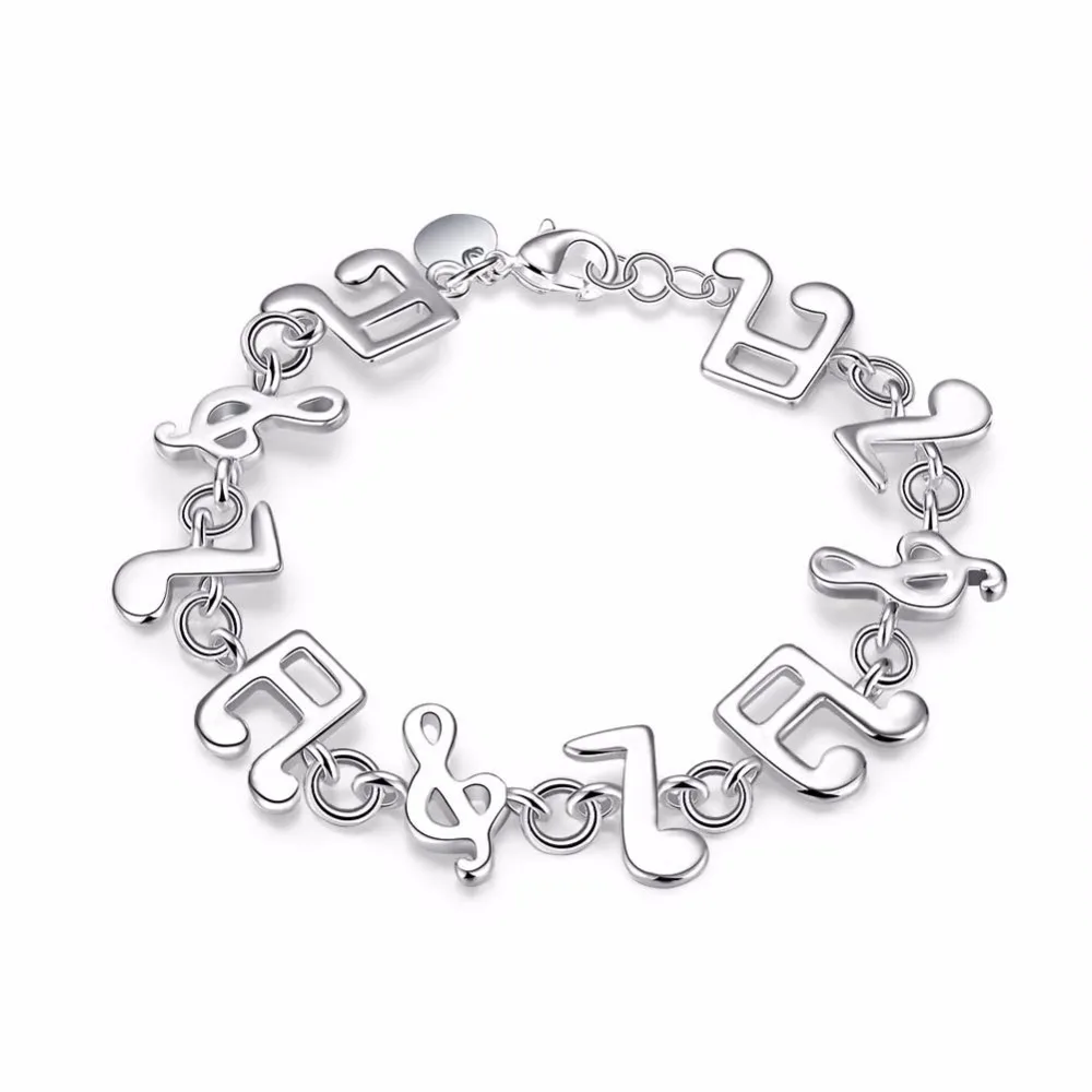 

Hot 925 sterling silver bracelet fashion creative notes jewelry women's personality music accessories sweet and lovely wind
