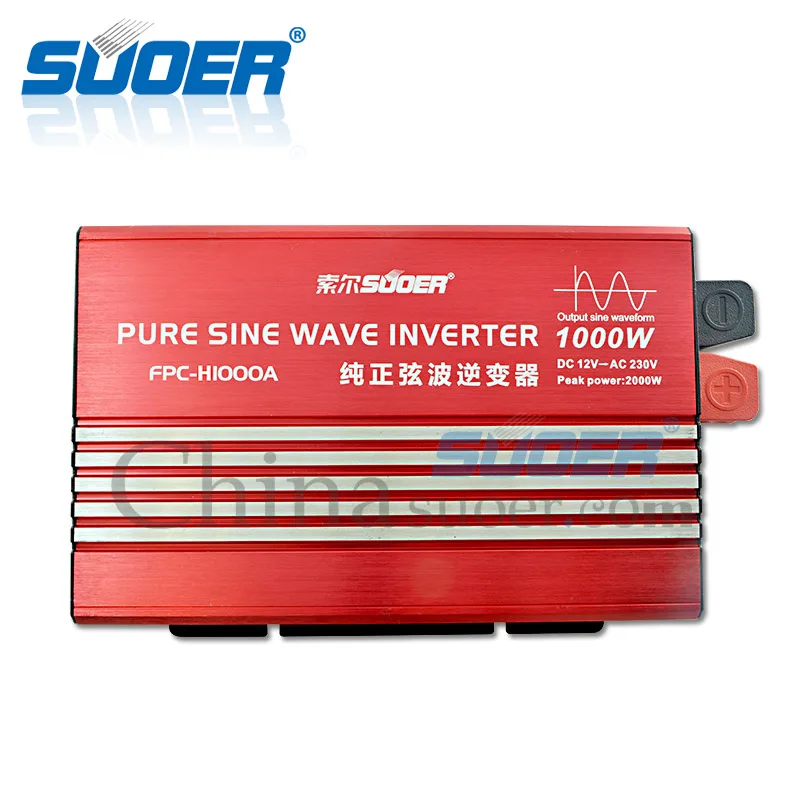 

Suoer High Frequency 12V 220V Inverter 1000W 1KW DC AC Pure Sine Wave Power Inverter(FPC-H1000A)