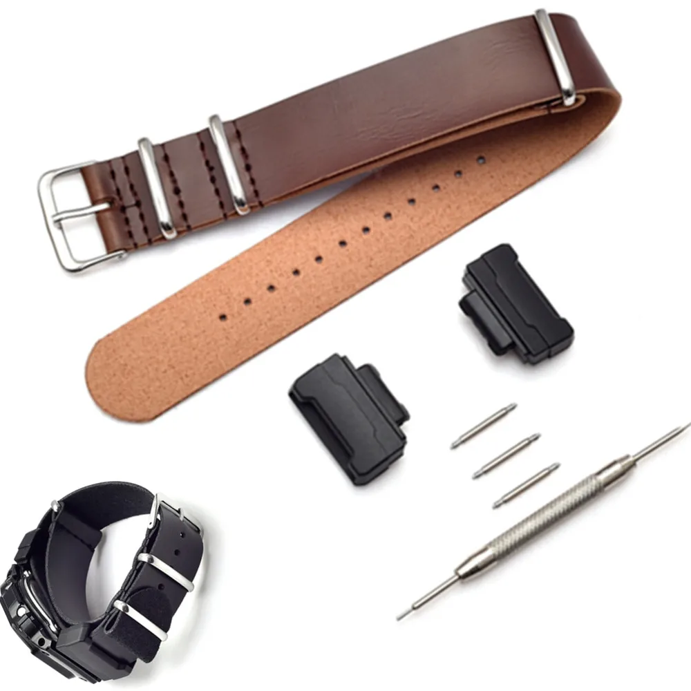 

Adapters 16mm 1 Pair Conversion And leather Watch Band Strap Kit For G Shock DW-5600 6900 9052 GW-M5610 G-5600 GW-6900 GLS-890