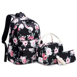 Рюкзак для девочек с цветочным принтом школьные рюкзаки с принтом сумки для колледжа и школы для девочек-подростков книжная сумка для