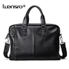 LUENSRO 100% Genuine Leather Briefcase Men Bag Business Handbag Male Laptop Shoulder Bags Tote Natural Skin Men Briefcase ► Photo 3/6