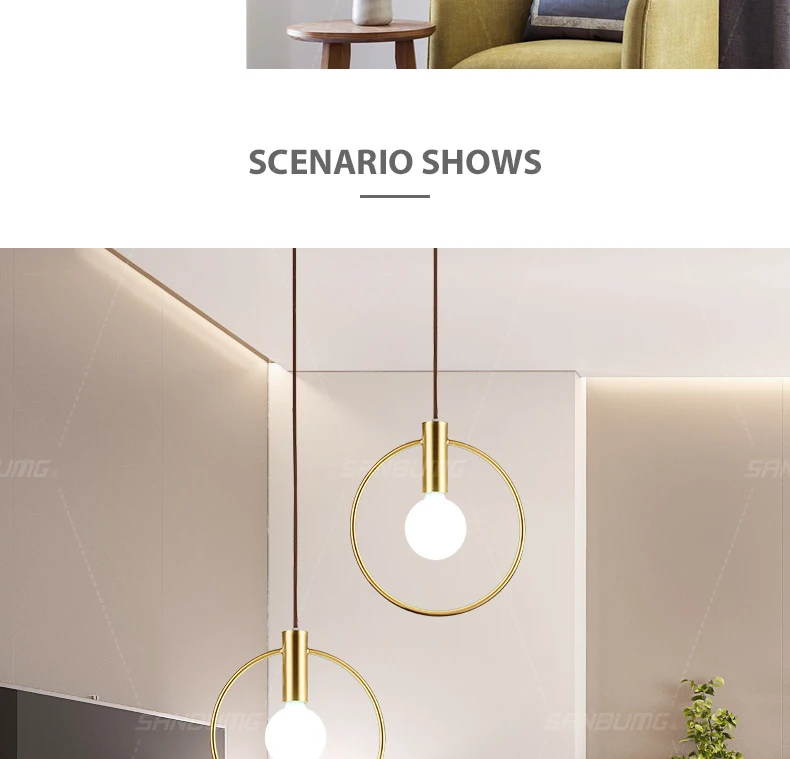 Base para Sala de Estar de Cabeceira Restaurante do Hotel Sanbumg Nordic Criativo Moderno Luzes Pingente Anel Dourado E14 Varanda Bar 4 de Cabeceira Restaurante Do Hotel Varanda varanda Bar