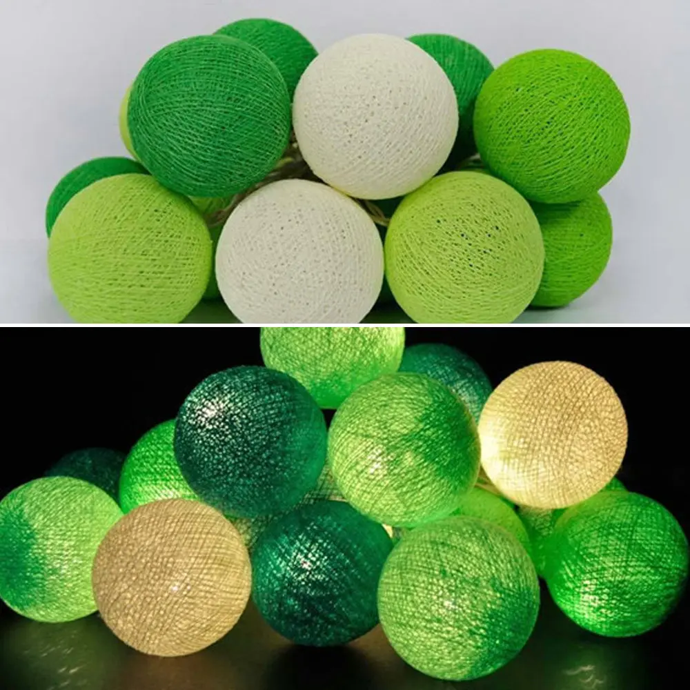 Гирлянда с зелеными хлопковыми шариками 3 м 20 шт.|cotton ball light|cotton light ledballs cotton |