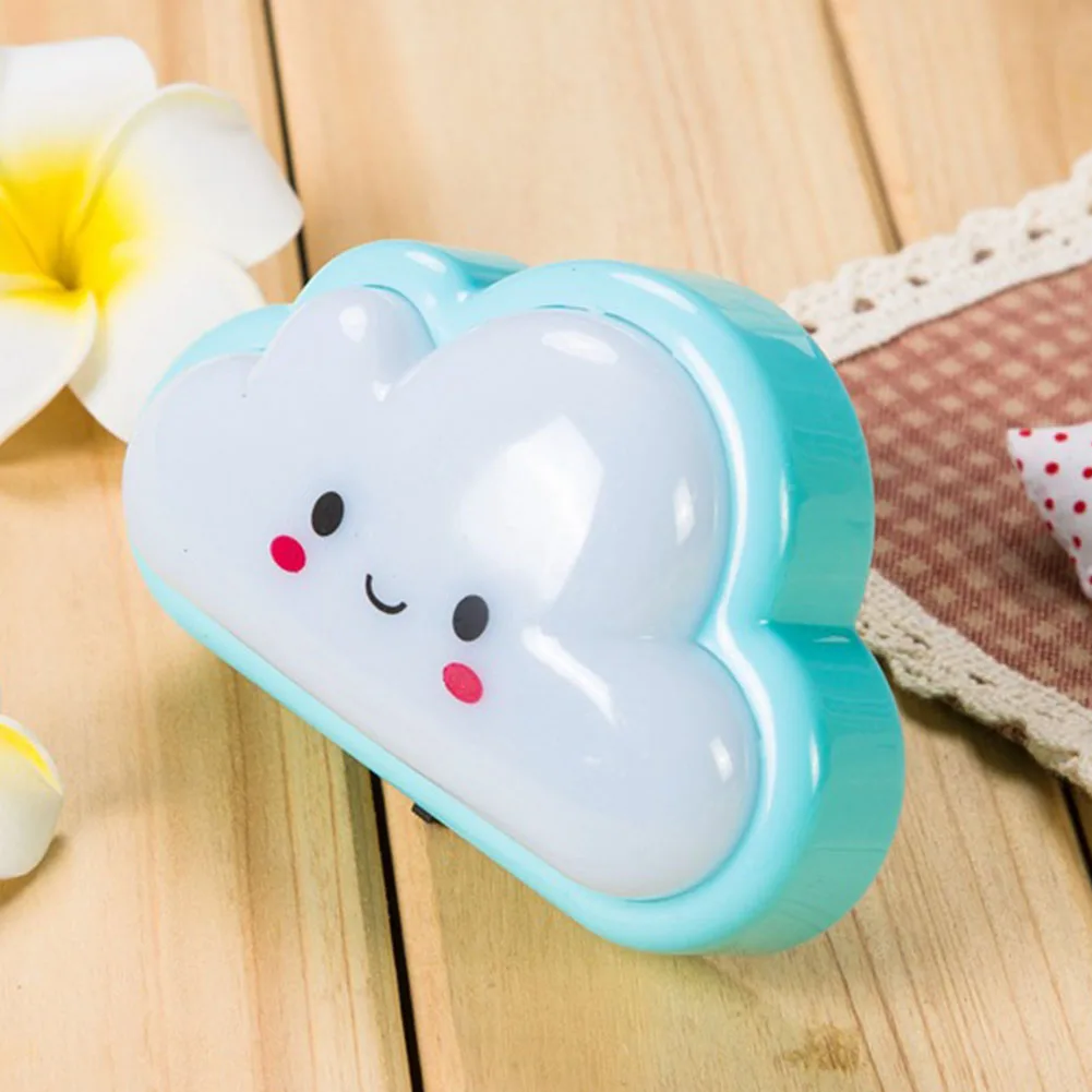 

Durable ABS Bulb Baby Kids Bedroom Button Cute Cloud Shape Cartoon Mini Socket Bedside Lamp Night Light Wall Plug