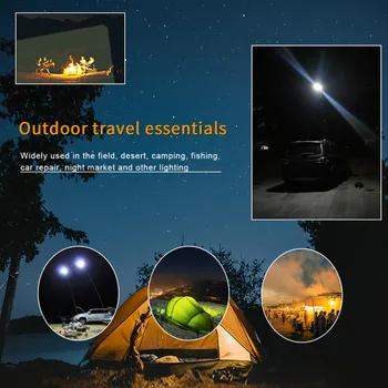 

32W 6900luces COB LED Flood Light Portable rechargeable garden light outdoor telescopic pole camping grow tent Spotlight