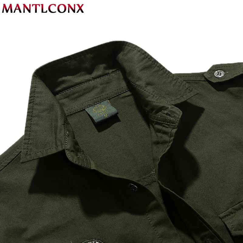 Новая повседневная мужская рубашка MANTLCONX 2020 с длинным рукавом Военные рубашки 5XL