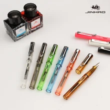 6 шт набор JINHAO 599 Роскошная перьевая ручка 0,5 мм перо ABS Прозрачный держатель для ручек чернильные ручки для письма школьные и офисные принадлежности