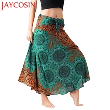 JAYCOSIN для женщин длинные хиппи богемные цыганские Boho Цветы Эластичные Цветочные hliner юбка в полоску дропшиппинг 20p