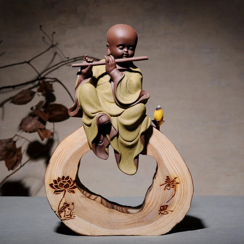 

YXY Living Room Home Furnishing Creative Arts & Crafts Damour Monk Decoration Ornaments Character Weathered Wood Incense Bunner