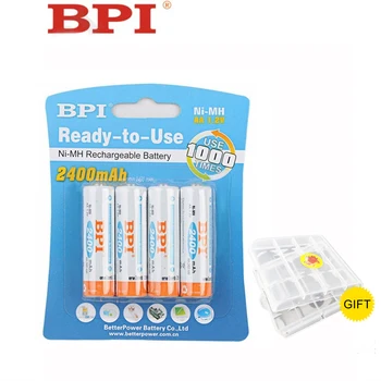 

100% Genuine Authentic Card Installed BPI AA NiMH Rechargeable Battery 2400mAh 2A Baterias for Camera