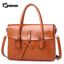 CGMANA высокое качество кожаные сумки женские модные сумки на плечо с крокодиловым узором сумки-мессенджеры портфель Bolsa Feminina