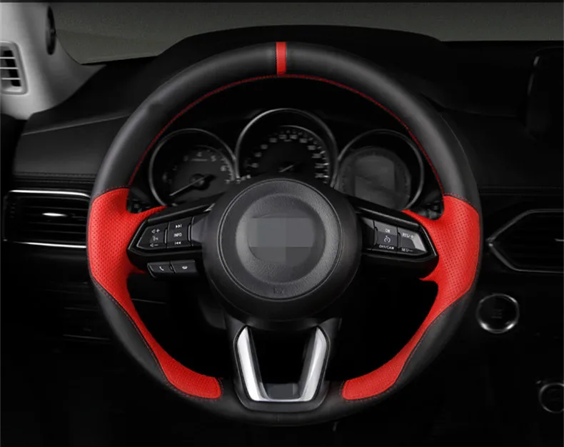 Чехлы на руль оплетка из мягкой кожи автомобиля аксессуары для салона Mazda 3 axela 2014