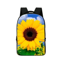 Средняя Школа студентов рюкзак для ноутбука, подсолнечное печати mochila bookbags для колледжа девочек, женские легкие ранцы bagpack