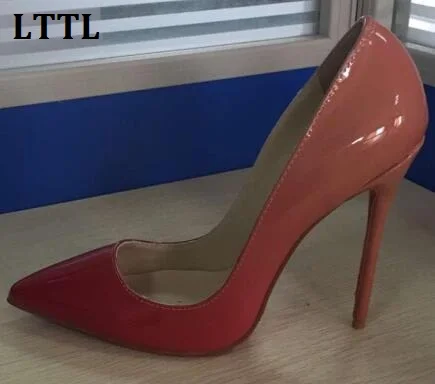 

Real Pics Hot 10CM 12CM Stilettos Women Pumps High Heels Pointed Toe Patent Leather Women Shoes Red Nude Gold Black White Pink