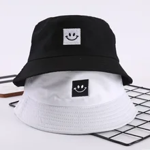 10 шт./партия 01804-luyi Смайл лицо colth Вышивка Досуг солнцезащитная Кепка мужская женская панама