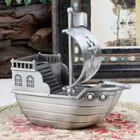 Retro Pirate Ship shape piggy bank money savings metal money bank kids money saving box for home decoration SNG015