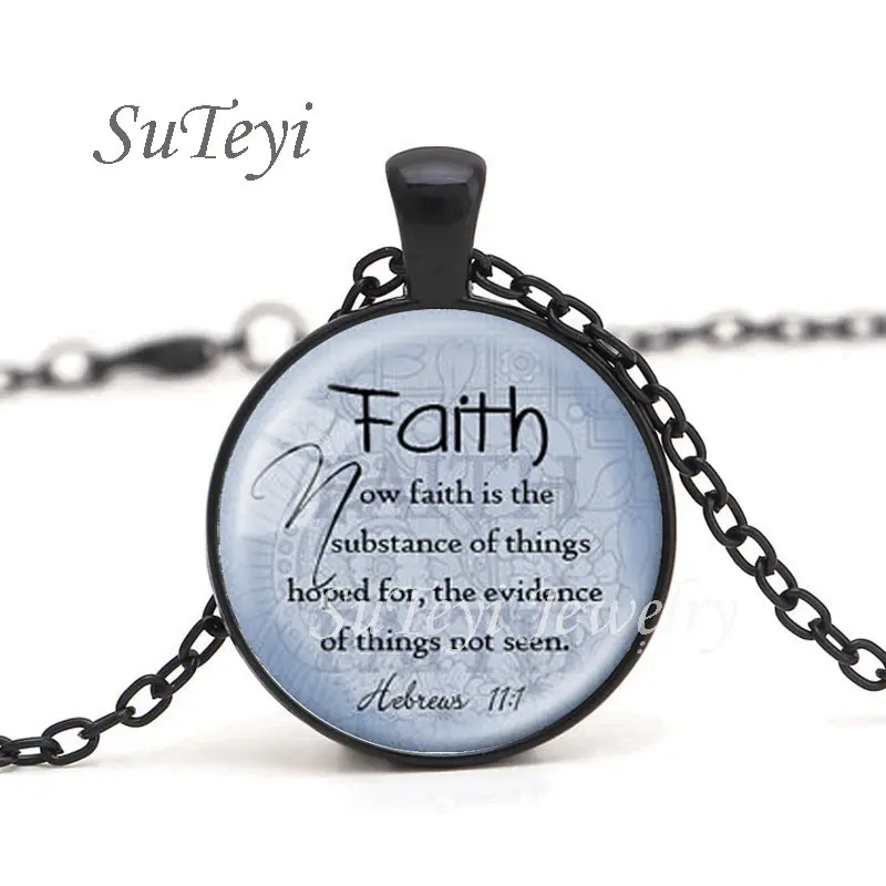 SUTEYI New Scripture Faith Pendant Necklace Christian Jewelry Bible