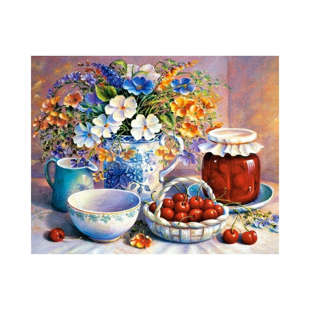 

Diamond Embroidery Flower fruit Diamond Painting Full square round 5d diy Rhinestone Cross Stitch flower Mosaic decoration VZ771