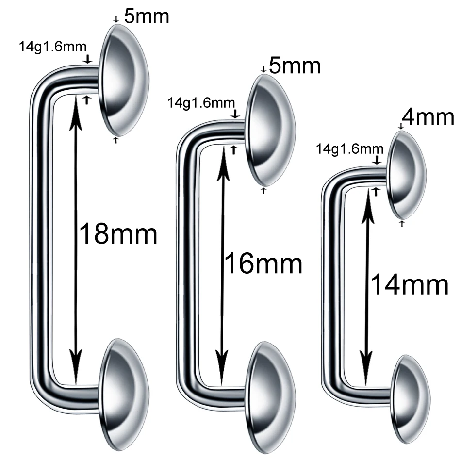 1 шт. G23 титановые Пирсинг 14 г микро дермальные якоря внутренняя резьба штанги поверхность бар титановая Штанга ювелирные изделия для пирсинга тела