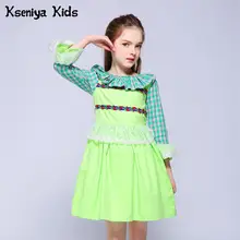 Kseniya kids/весеннее Новое модное милое кружевное платье принцессы с вышивкой для маленьких девочек; вечерние платья для девочек на свадьбу в стиле ретро