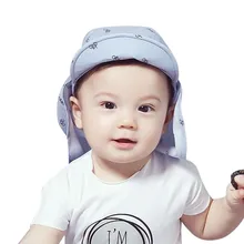 Детские, для малышей милый мультфильм печати шляпа от солнца новорожденных прекрасные шапки мягкие края съемная дети унисекс шапка
