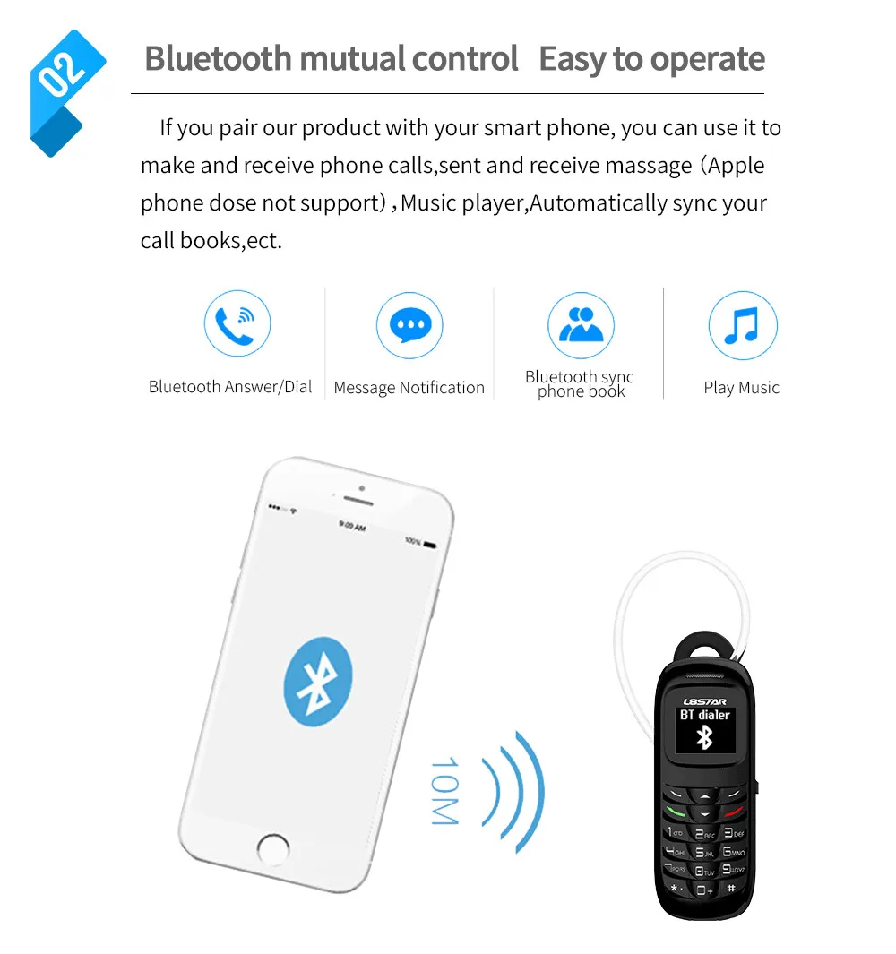 В течение 24 часов) Gt Star Gtstar BM70 мини мобильный телефон Bluetooth Dialer Беспроводная гарнитура поддержка SIM PK KK1 BM50