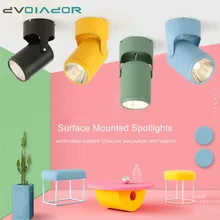 Цветной монтируемый на поверхности светодиодный потолочный светильник, регулируемый на 360 градусов, скандинавский Точечный светильник 20 Вт 15 Вт 10 Вт, светодиодный потолочный светильник с Драйвером