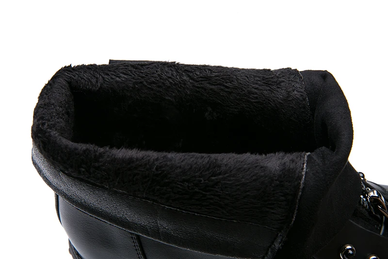 AIMEIGAO Front Zipper Black Ankle Boots For Women Warm Fur Plush Insole Women Boots Low Heel Cool Style Autumn Women Shoes