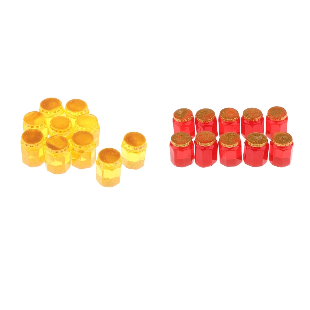 Miniature Dollhouse Accessories 1/12 Mini Honey Jars Dolls House Decorations, Pack of 20