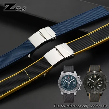 

Carbon fiber and silicone rubber bracelet 22mm band high quality watchband mens wristwatches band for avenger strap