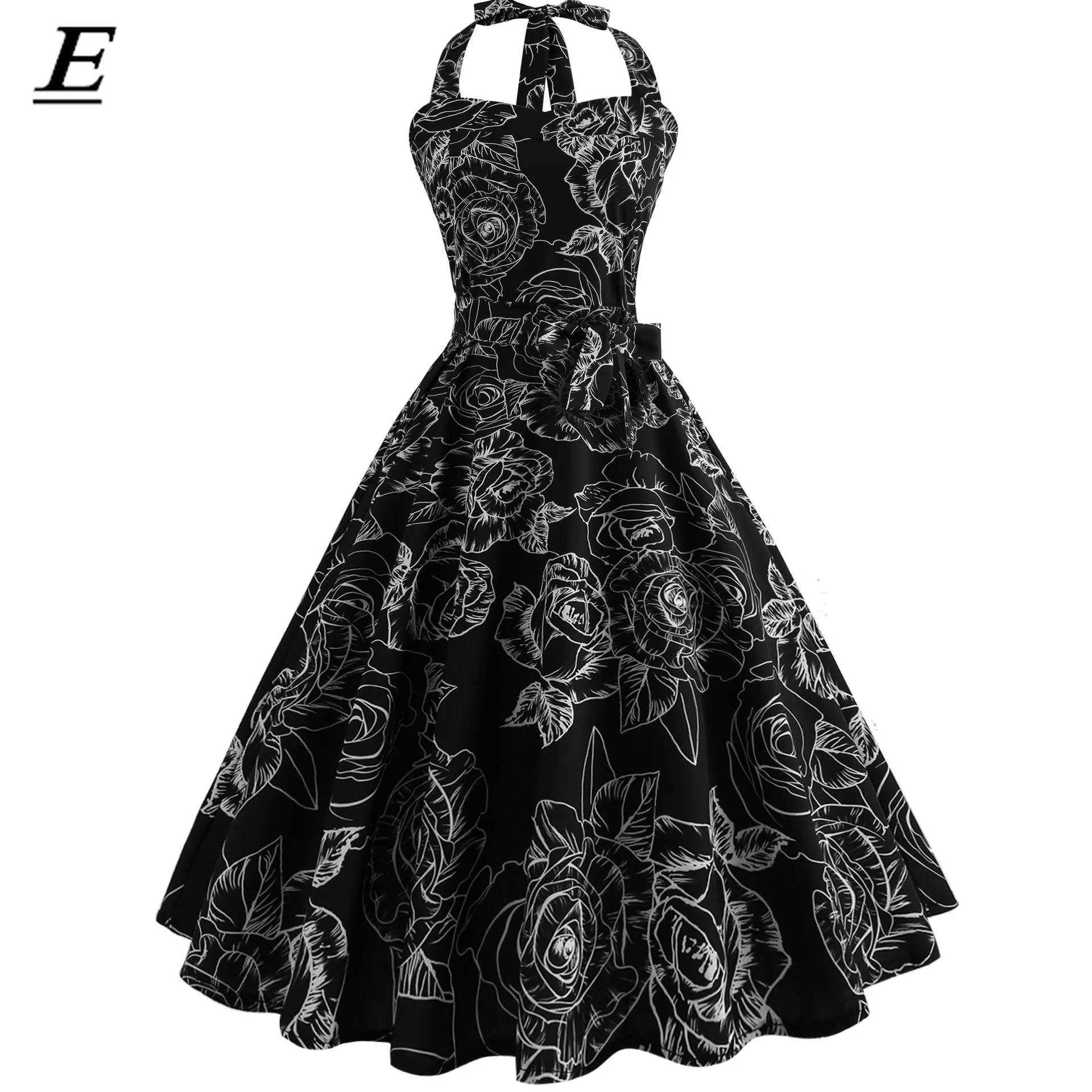 Женское платье в горошек большие качели Vestidos Ретро Халат повседневное вечернее