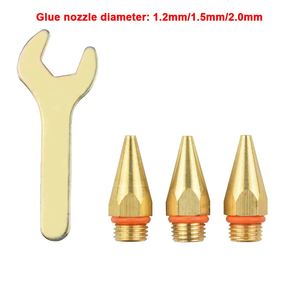 NEWACALOX 4 шт./лот большой диаметр термоклеевой пистолет сопло 1,2x32 мм 1,5x32 мм 2,0x32 мм высококачественный стальной материал с гаечным ключом - Цвет: GN32-4PC