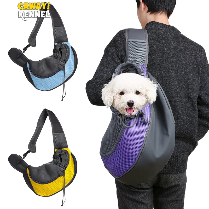 CAWAYI KENNEL Breathable Dog Front Carrying Bags Mesh Travel Tote Shoulder Bag For Puppy Cat